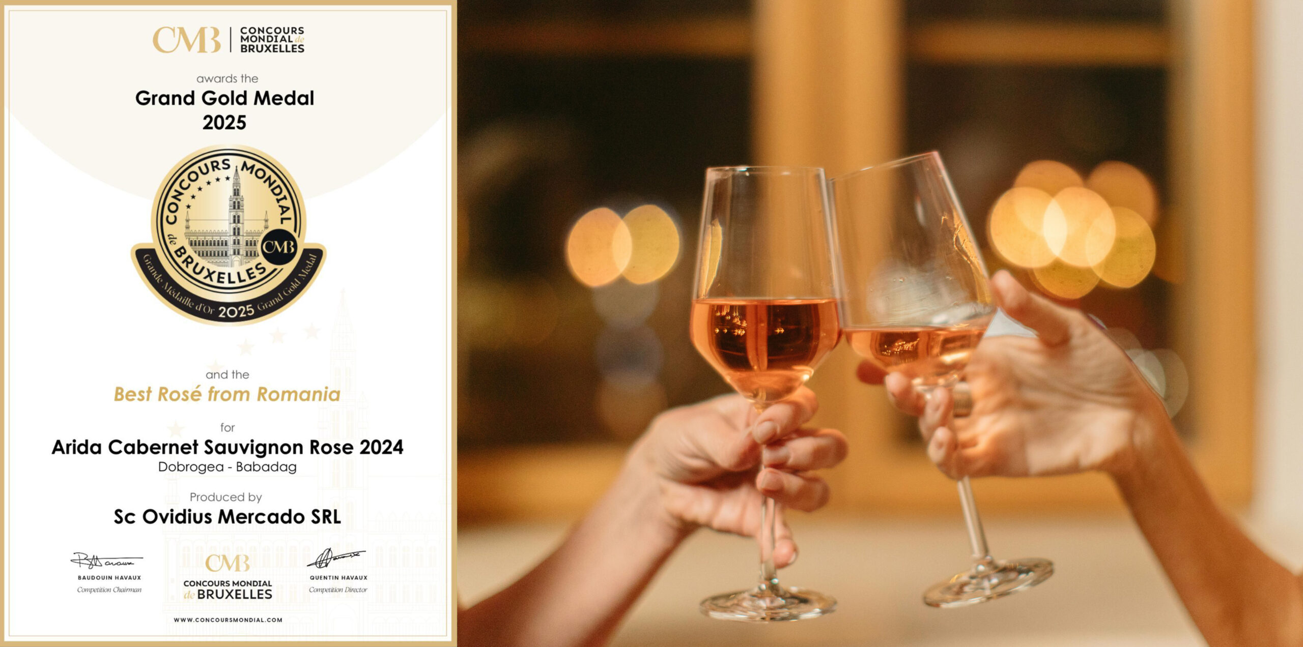 Medalie de aur pentru vin rose premiat internațional