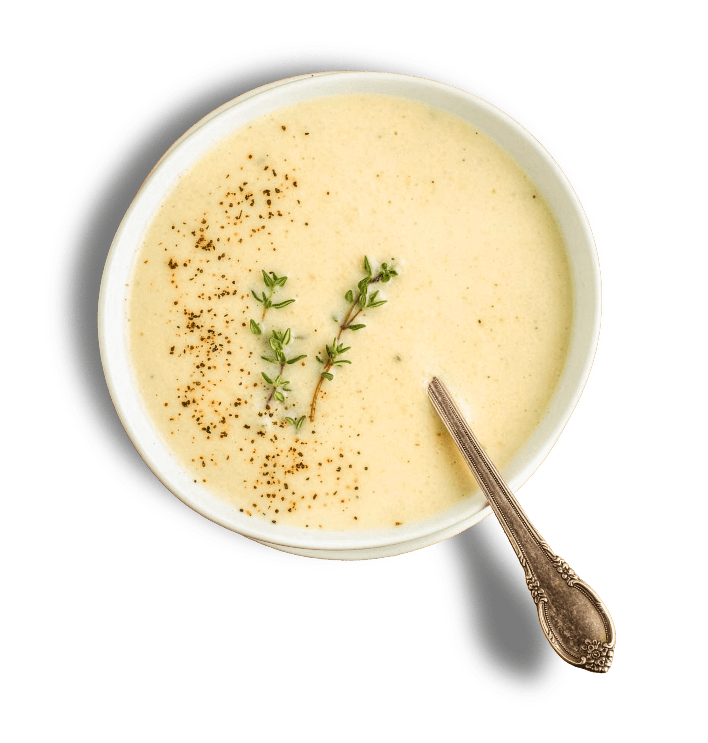 Homemade soup prepared daily with local ingredients